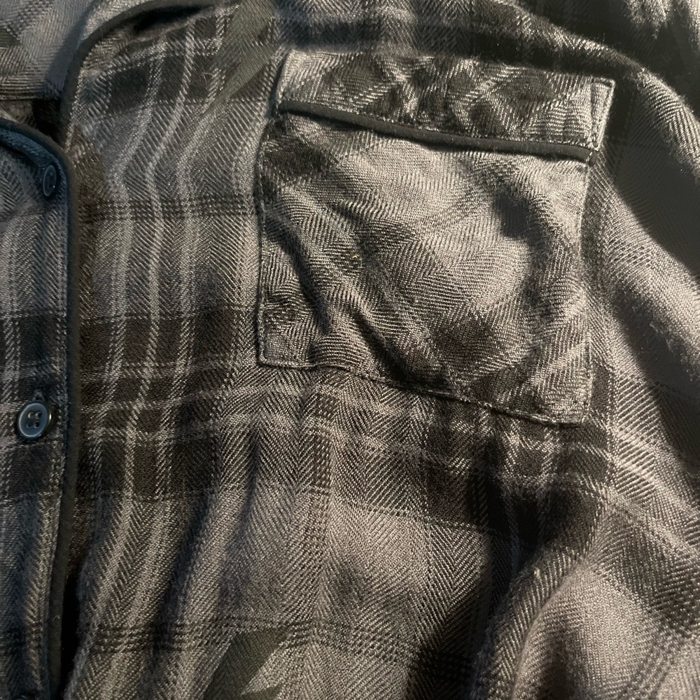 Rails Kellen Charcoal Jet Lightning cropped flannel lounge shirt - Picture 8 of 14